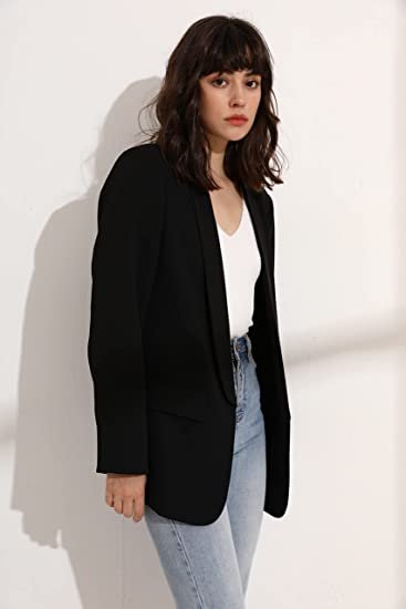 Womens Casual Blazers Open Front Long Sleeve Work Office No Buckle Jackets Blazer