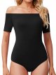 Women's Off Shoulder Bodysuit Short Sleeve