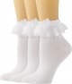 Women Ankle Socks,Lace Ruffle Frilly Comfortable Princess Socks Lace Socks (3 Pairs)