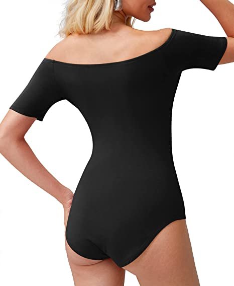 Women's Off Shoulder Bodysuit Short Sleeve