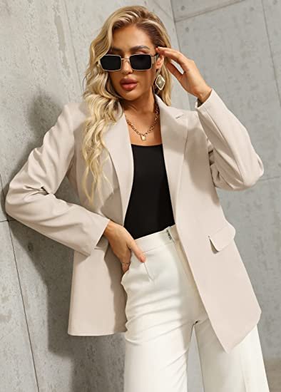 Womens Work Casual Oversized Blazers Long Sleeve Open Front Office Business Jackets